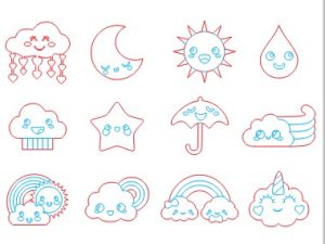 مجموعة تصاميم SVG للقص بالليزر: رسومات طبيعية لطيفة للأطفال