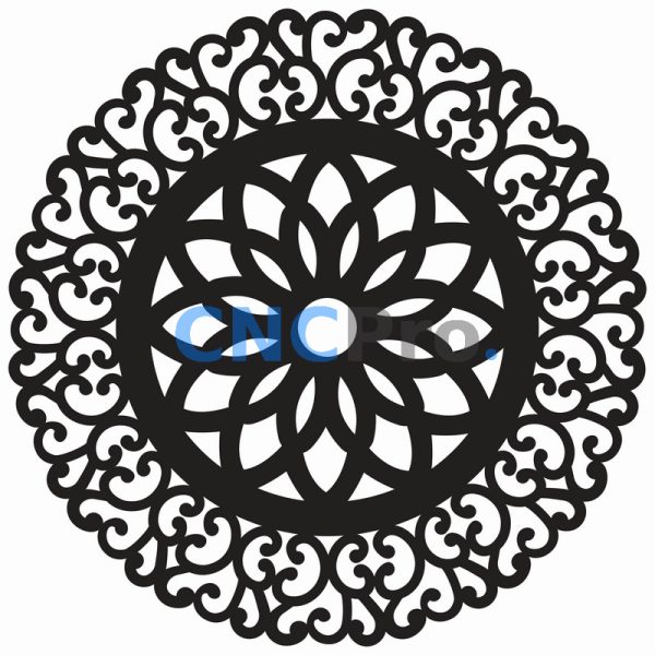 لوحة جدارية دائرية بزخارف نباتية للقص بالليزر - تصميم فريد (41x41 سم) - Image 2