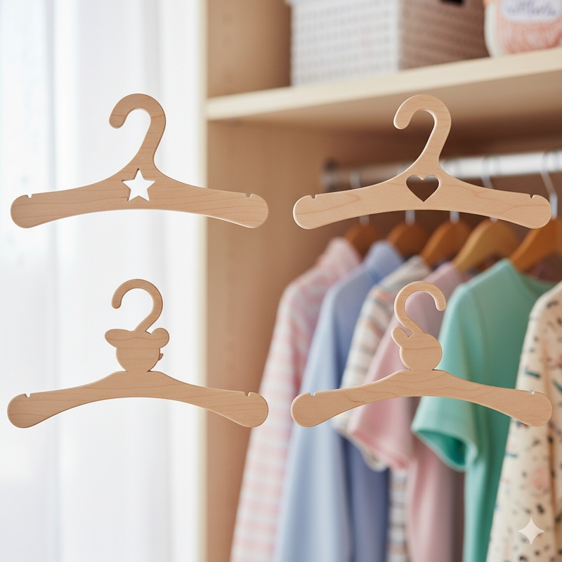 مجموعة تصاميم SVG للقص بالليزر: معلاق ملابس حقيقي للأطفال