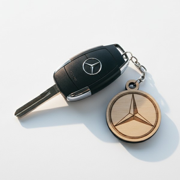 تصميم رقمي لميدالية شعار سيارة MERCEDES للقص بالليزر - مقاسات قابلة للتعديل
