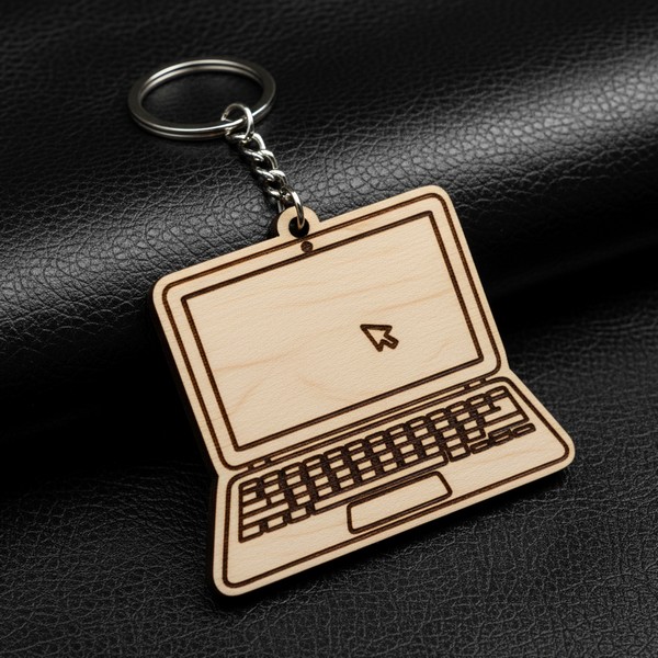 تصميم رقمي لميدالية لابتوب للقص بالليزر - (4 سم قابل للتعديل)