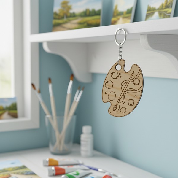 تصميم رقمي لميدالية لوحة رسم للقص بالليزر - قابل للتعديل (4 سم)