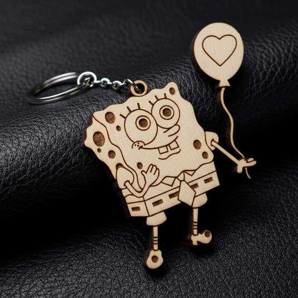 تصميم رقمي لسبونج بوب للقص بالليزر (4-7 سم قابل للتعديل)