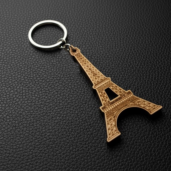 تصميم رقمي لميدالية برج إيفل للقص بالليزر 4 سم - قابل للتعديل