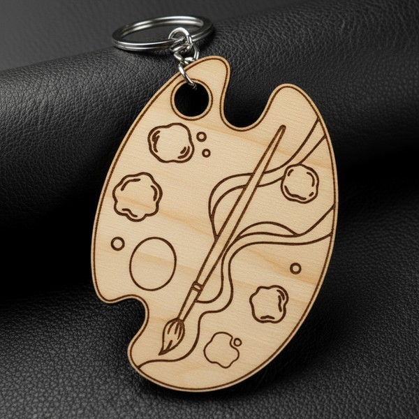 تصميم رقمي لميدالية لوحة رسم للقص بالليزر - قابل للتعديل (4 سم) - Image 2