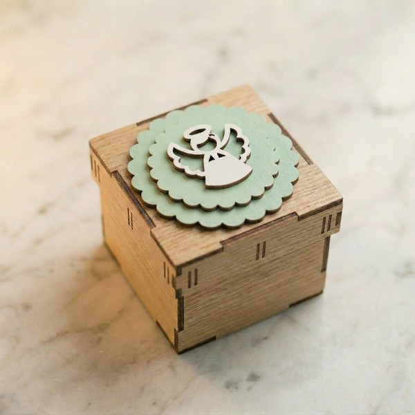 تصميم رقمي لعلب هدايا وتوزيعات خشبية قابلة للتخصيص بالليزر - الصورة 2