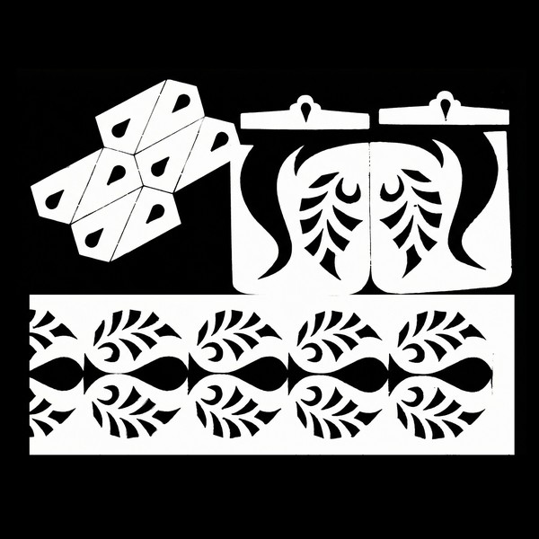 تصميم رقمي لسباردرا حناء: طقم "الريشة" (ملف SVG للقص بالليزر)