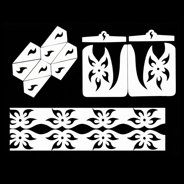 تصميم رقمي لسباردرا حناء: طقم "الزهرة النجمية"(ملف SVG للقص بالليزر)