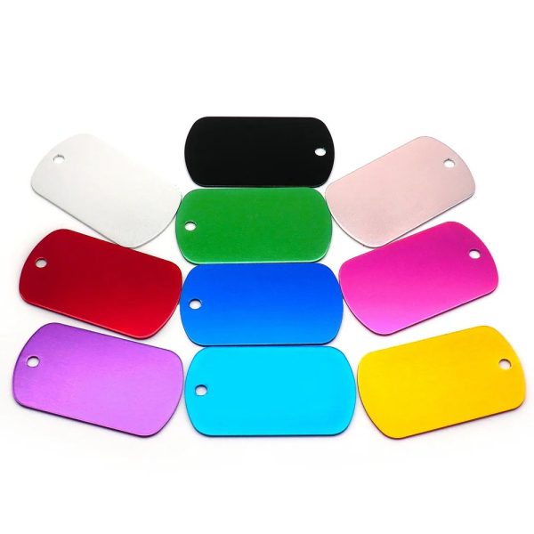 بطاقات ألومنيوم مستطيلة فارغة (38×25 مم) - لوحات تعريف معدنية للنقش بالليزر