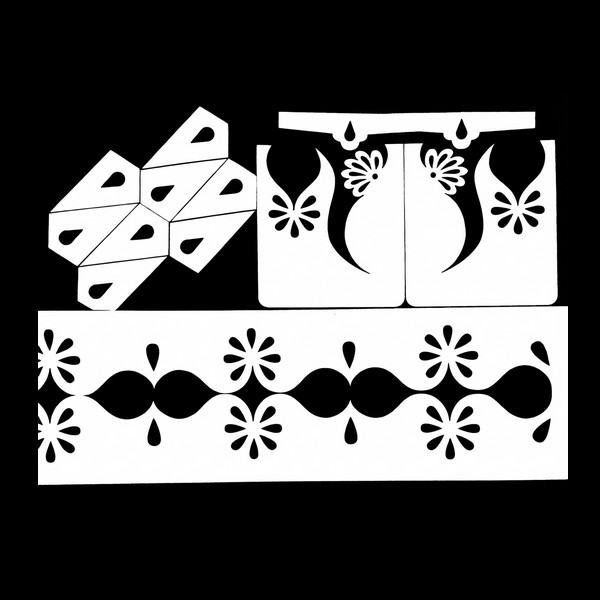 تصميم رقمي لسباردرا حناء: طقم "الورد" (ملف SVG للقص بالليزر)