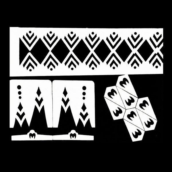 تصميم رقمي لسباردرا حناء: طقم بزخرفة هندسية (ملف SVG للقص بالليزر)