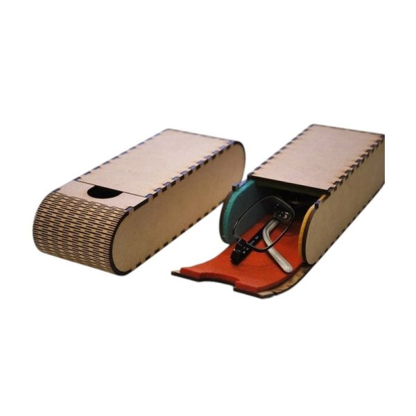 تصميم رقمي علبة نظارات خشبية أنيقة بالليزر