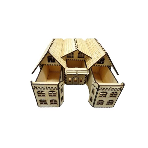 تصميم رقمي قلعة خشبية متعددة الأرفف