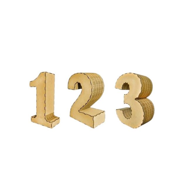 تصميم رقمي ثلاثي الأبعاد بأرقام خشبية