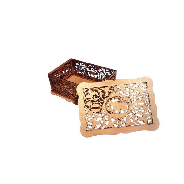 تصميم رقمي صندوق خشبي فني