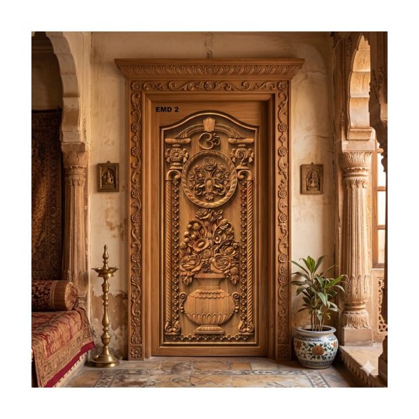 تصميم رقمي نقش فخم لزهور في إناء