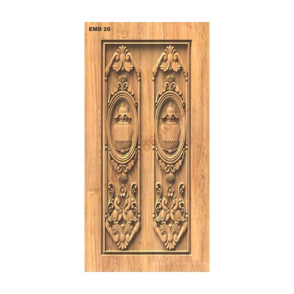 تصميم رقمي نقش باب فخم طيور زهرية