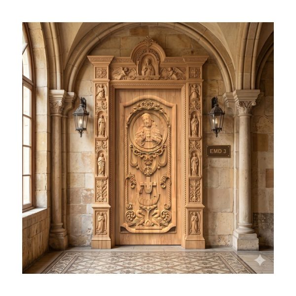 تصميم رقمي نقش باب ديني تقليدي