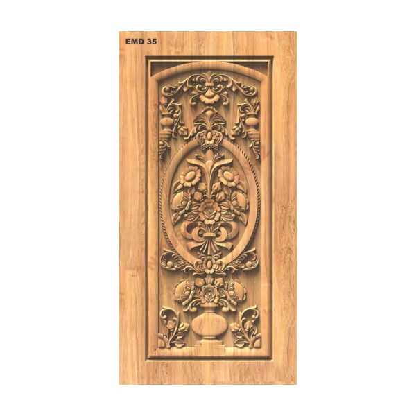 تصميم رقمي نقش باب زهور وأوراق كلاسيكية