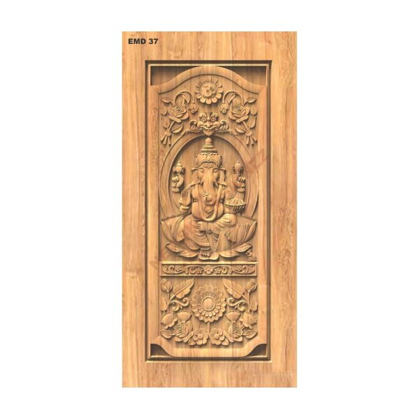 تصميم رقمي منحوتة غانيشا والزهور