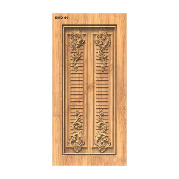 تصميم رقمي أبواب خشبية بنقوش كلاسيكية فخمة