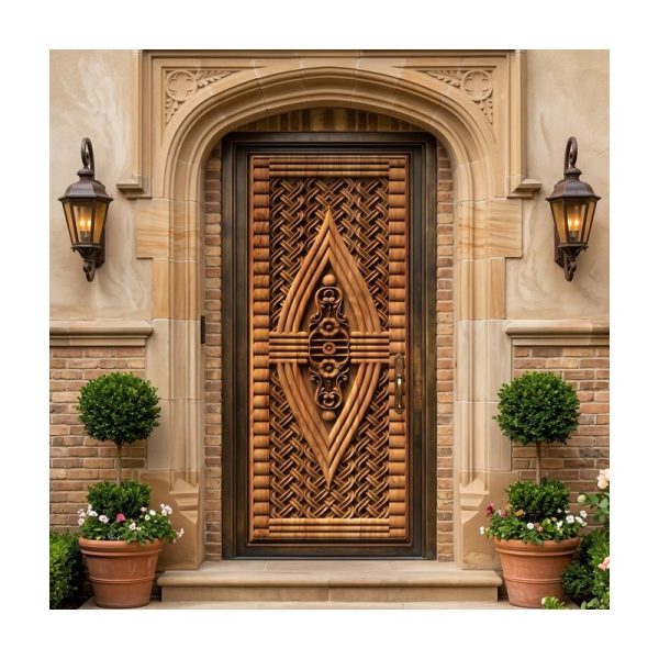 تصميم رقمي نقش باب كلاسيكي بزخارف إسلامية